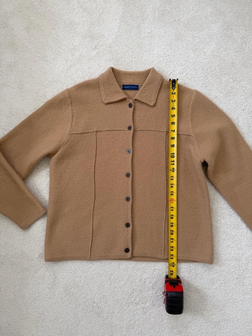 Karen Scott Wool Cardigan Women’s Size Large Buttoned Sweater - Picture 6 of 12